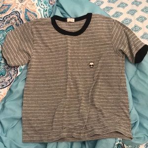 Rare Brandy Melville Striped Alien Tee